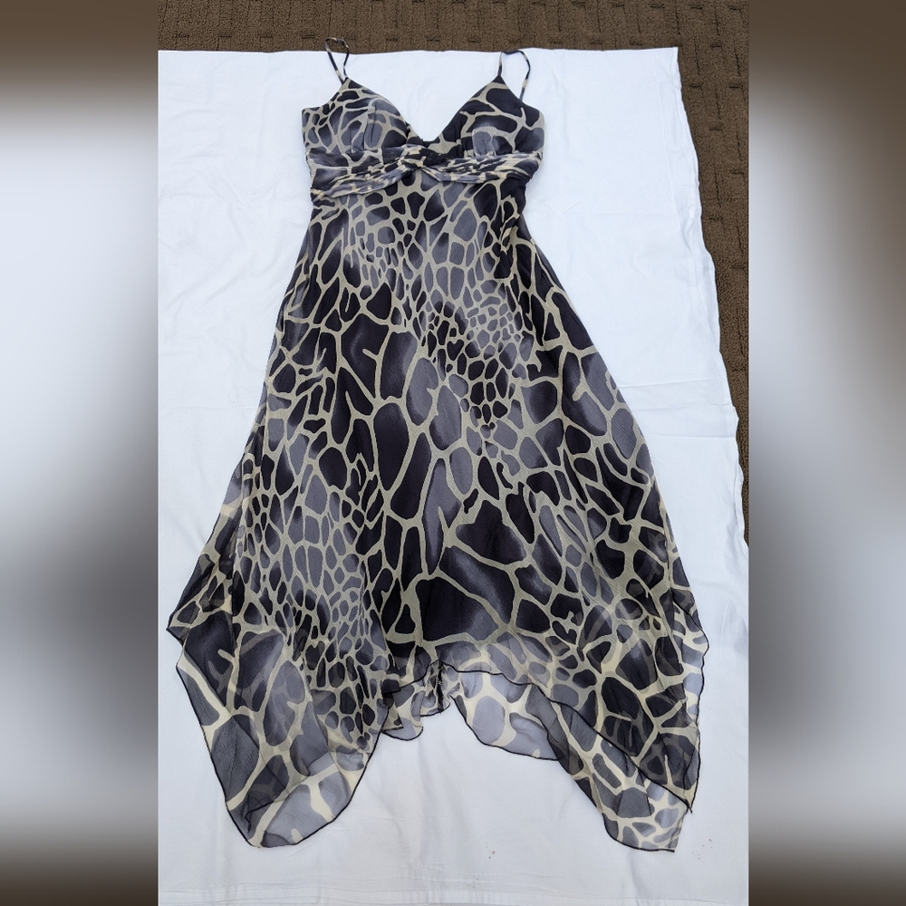 Animal print cocktail dress, size 4